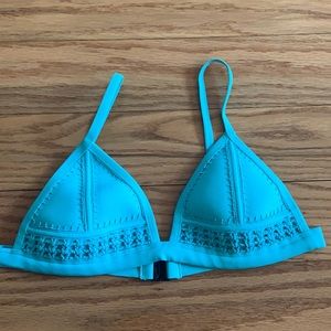 Teal crochet Triangl swim bikini top size Small